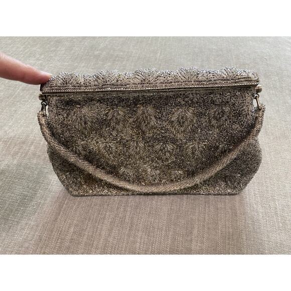 Vtg Beaded Purse Handmade in Hong Kong Evening Bag Wedding Party Prom Clutch - Picture 16 of 16